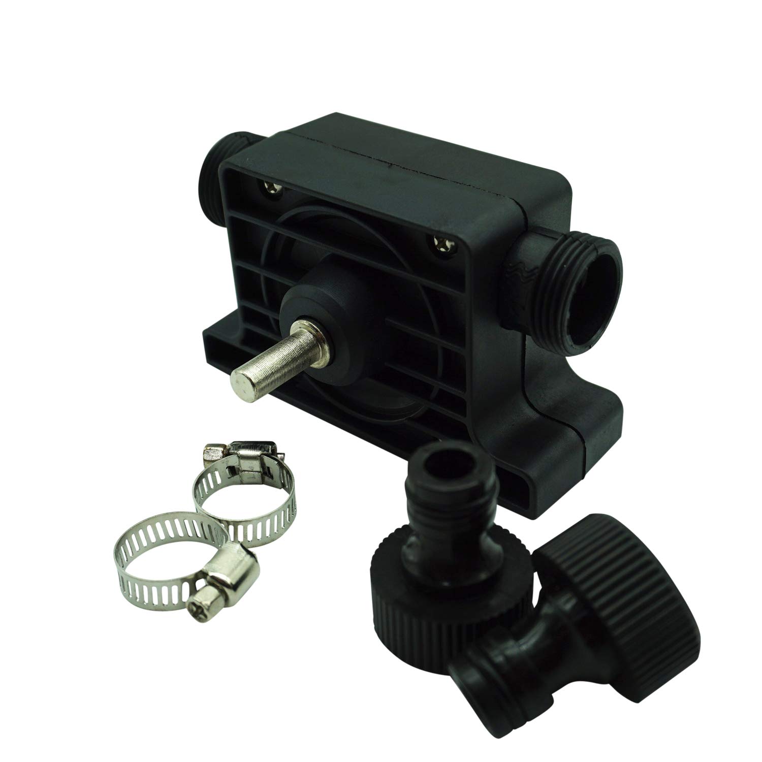 Drill Pump, Mini Plastic Water Oil Drill Pump Self Priming Portable Anti-Corrosion High Temperature Resistant