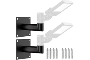 Bloazzup 2 Pack 90 Degree Wall Mount Bracket for Slip Fit Light, Tenon Slip Fitter Adapter for Led Parking Lot L-Shaped Brackets (2 3/8inch), for Outdoor Flood Lights