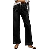 PEIHOT Womens High Waisted Wide Leg Jeans Trendy Stretchy Loose Flare Baggy High Rise Denim Pants with Pocket