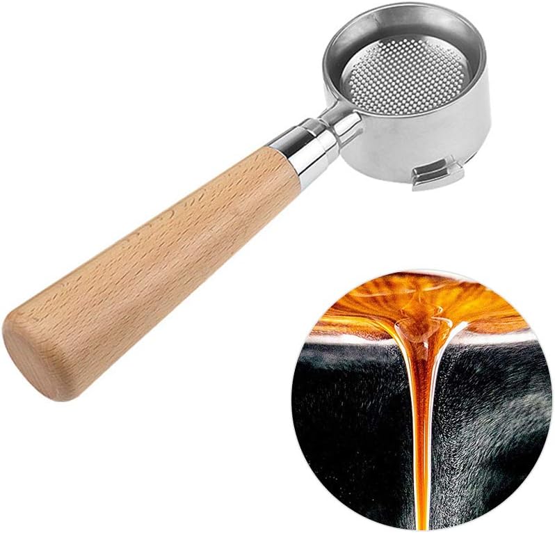 NOENNULL Bottom Portafilter,Stainless Steel Naked Portafilter with Bottom Filter Holder Barista Tool