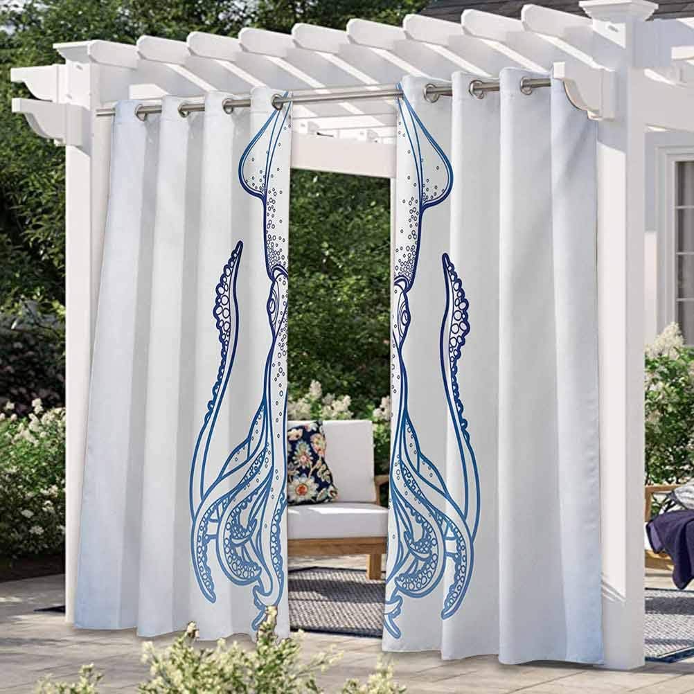 Anmaseven Kraken Panel de cortina para patio y jardín, figura de