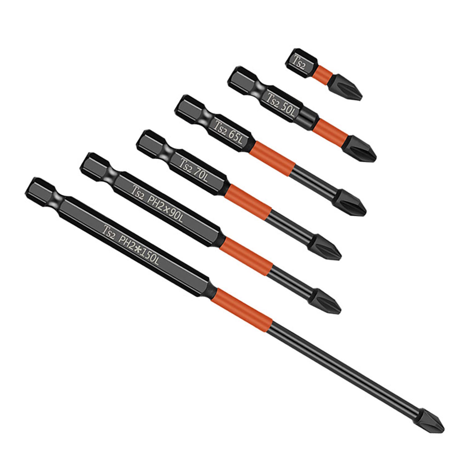 6 Pieces Industrial Magnetic Phillips #2 Impact