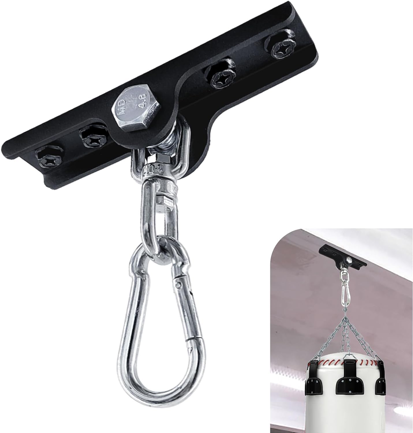 VANROUG Heavy Bag Hanger - Heavy Duty Punching Bag Mount Hanger Bracket,360° Rotation Wall Ceiling Mount Wood Beam Hook for Boxing Muay Thai Training,Aerial Yoga Swing & Hammock