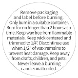 Candle Warning Stickers, 1.5" Round Label, 300 Labels, Black and White Text, Sticker Decal for Candle Jars, Tins and Votives