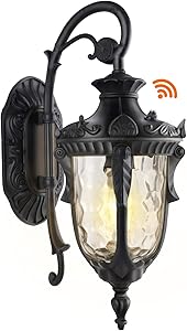 PARTPHONER Dusk to Dawn Outdoor Light Fixture Wall Mount, Waterproof Porch Light Fixtures Wall Lamp, Outside Wall Sconce Exterior Wall Lamp with Textured Glass for House, Front Door, Garage