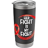 Burn Victims Awareness Red Ribbon Her Fight Is My Fight Stainless Steel Insulated Tumbler