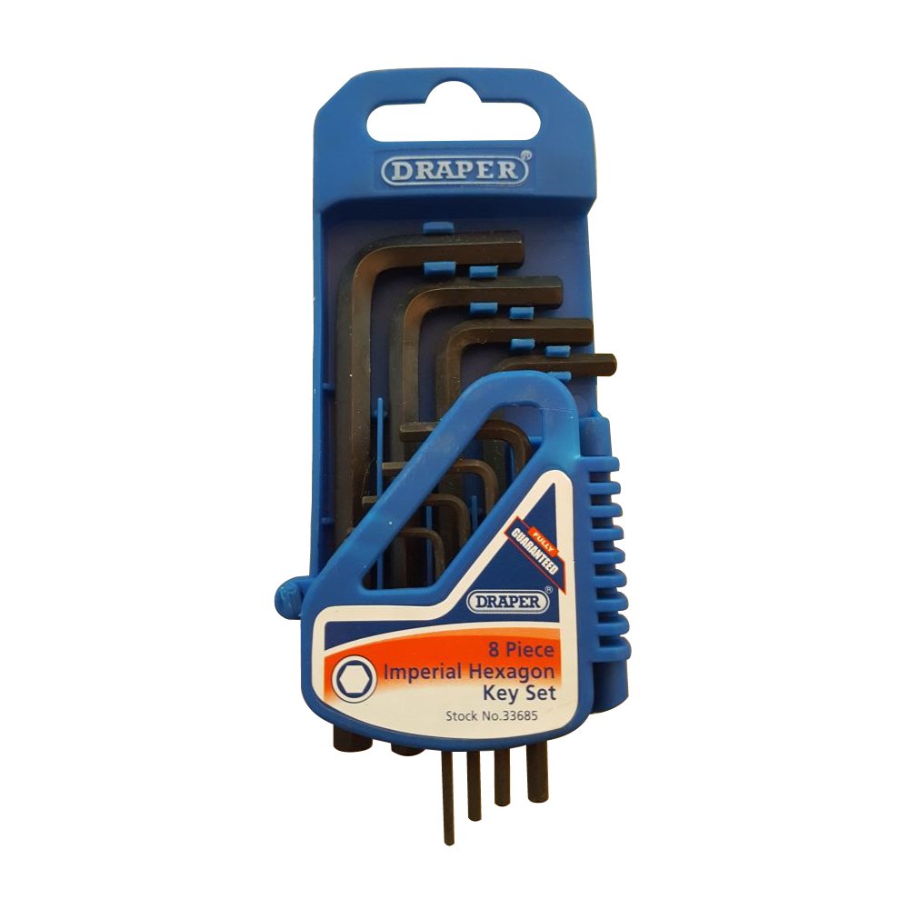 Draper 14126 8-Piece Imperial/AF Hexagon Key Set