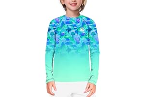 AOBUTE Unisex Kids Rash Guard Long Sleeve SPF 50+ Sun Shirt UV Protection Swim Shirts 3-12 Years