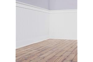 Ekena Millwork - WPKP104BBD, Deluxe Beadboard, 8' Length PVC Wainscoting Kit, 56" Height, White