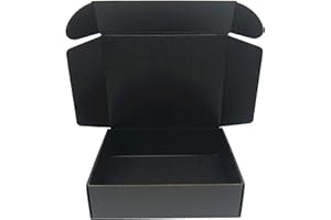 Black Cardboard Shipping Box 10 x 8 x 2.7 Inch Corrugated Packaging Storage Boxes 10 Pack (Inside Size: 9.35 x 7.8 x 2.6)