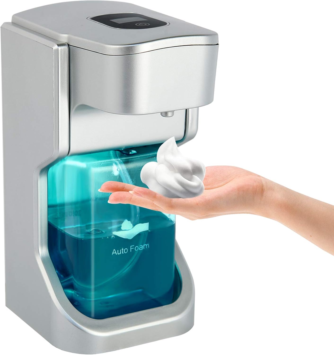 vplus Automatic Soap Dispenser Automatic Foaming Touchless Soap dispensers,500ML ABS Infrared Soap Dispenser Wall Mount Adjustable Suitable for Bathroom Kitchen Restaurant (Sliver)