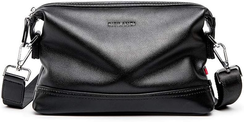 Amazon Whatna 3way ショルダーバッグ メンズ バッグ セカンド バッグ 小さめ Ipad Mini収納可 人気型 耐久性 皮 革 レザー 斜めがけ バッグ 男性用 紳士用 黒 ブラウン L309 黒 Whatna ショルダーバッグ