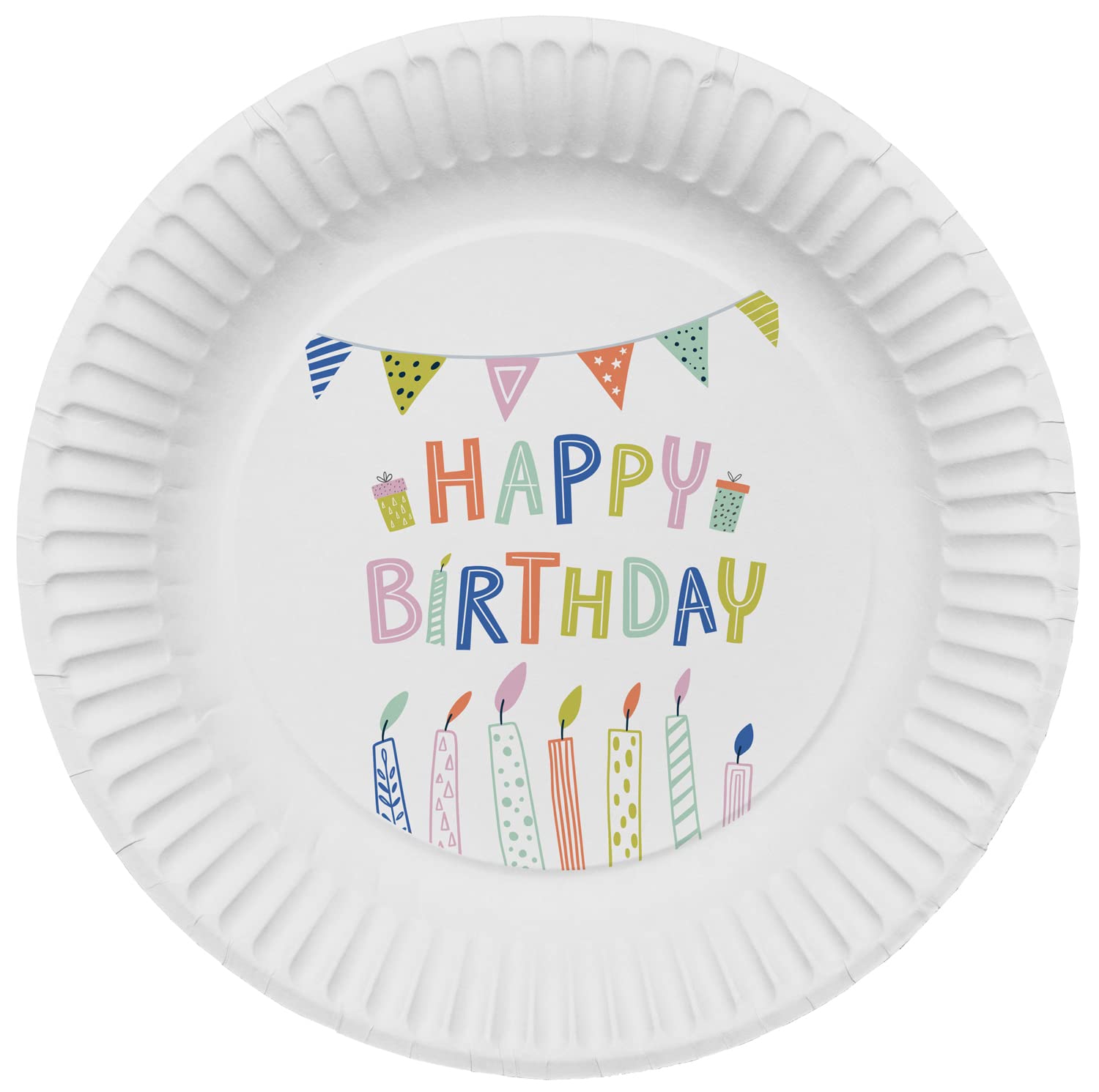 Folat Eco Party 62840 Disposable Plates 23 cm Pack of 8 Multi-Coloured — image 1