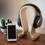 kalibri Wooden Headphone Stand Walnut Universal Headset Hanger for Gaming DJ view 2