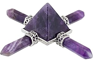 rockcloud Pyramid Energy Generator, Reiki Chakra Healing Crystal Stone,Amethyst