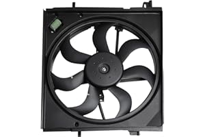 Radiator Cooling Fan Assembly Compatible with 2.0L Rogue Sport Qashqai 2017-2019, Replace# 214816MA0A, 214816MA0B