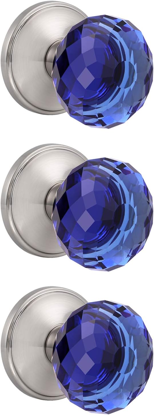 Probrico Blue Crystal Dummy Door Knob for Closet/Balcony Pantry, Single