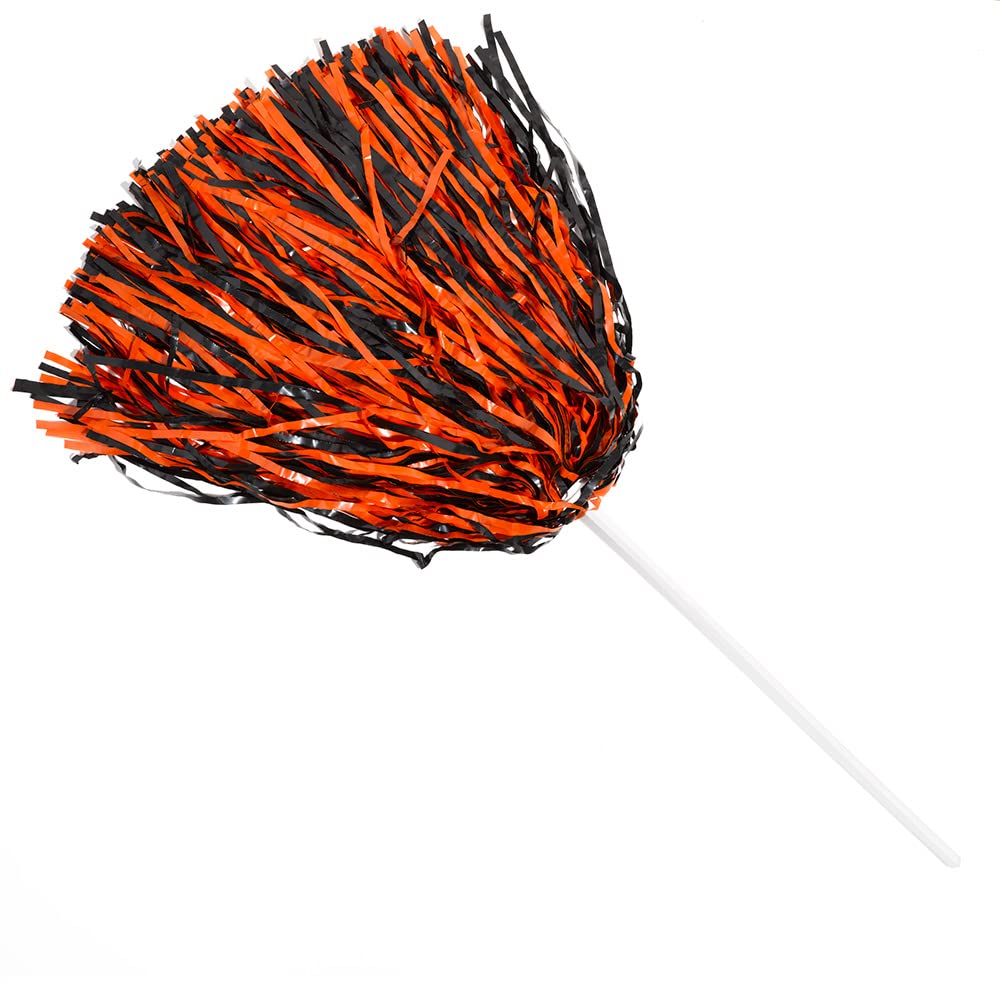 Anderson's Premium Black and Orange School Spirit Shakers, Cheerleader Pom Poms, Sports Fan, Football, Basketball, Homecoming, Squad, Team, Party, Dance Club, Performance, Celebration Pack of 10