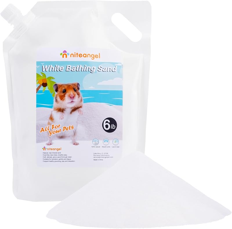 Niteangel Hamster Desert Bath Sand No-Dust 6 lb Small Pet Bathing Sand