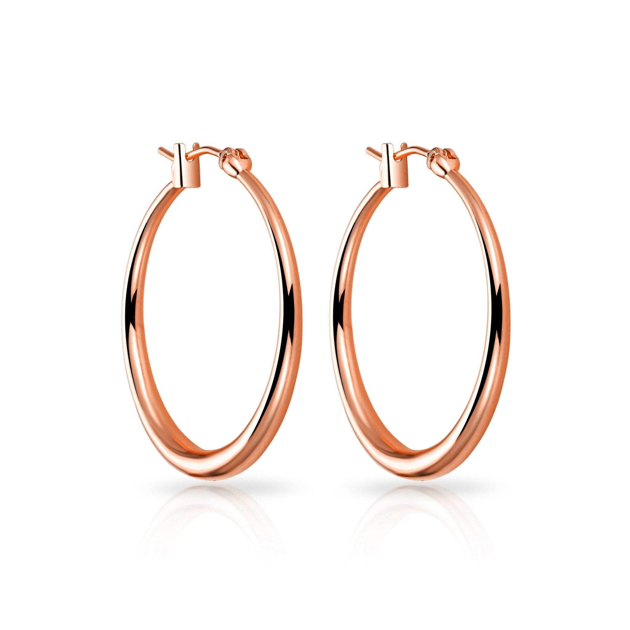 Philip Jones Rose Gold Plated 30mm Hoop Earrings