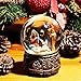 Christmas Musical Snow Globe Holy Family Polystone Water Glass Snow Globe Glitterdome for Holiday Decoration (Nativity)