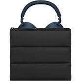 Geekria NOVA Headphones Puffy Pouch, Compatible with Bose QC Ultra/45, JBL Tune 710BT, Sony WH-CH720N, Headset Carrying Bag, Soft Travel Pouch Case for Over-Ear Headphones (Black)