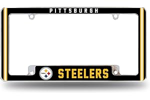 Rico Industries NFL Football Classic 12" x 6" Chrome All Over Automotive License Plate Frame for Car/Truck/SUV