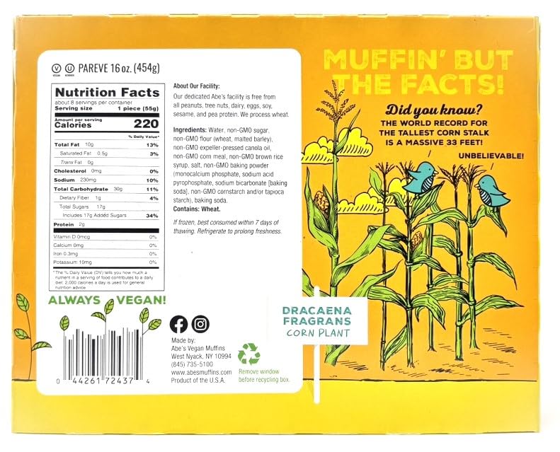 Abe's Cornbread Loaf 16 OZ - Artisanal Bakery Bread with Clean Ingredients, No HFCS or Hydrogenated Fats