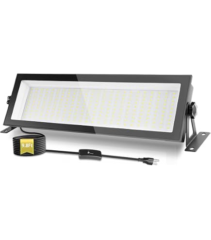 150W LED Shop Light – 1000W Equivalent, 18000lm Very Bright, IP66 Waterproof Outdoor Flood Light With Plug, 5000K (2-Pack)