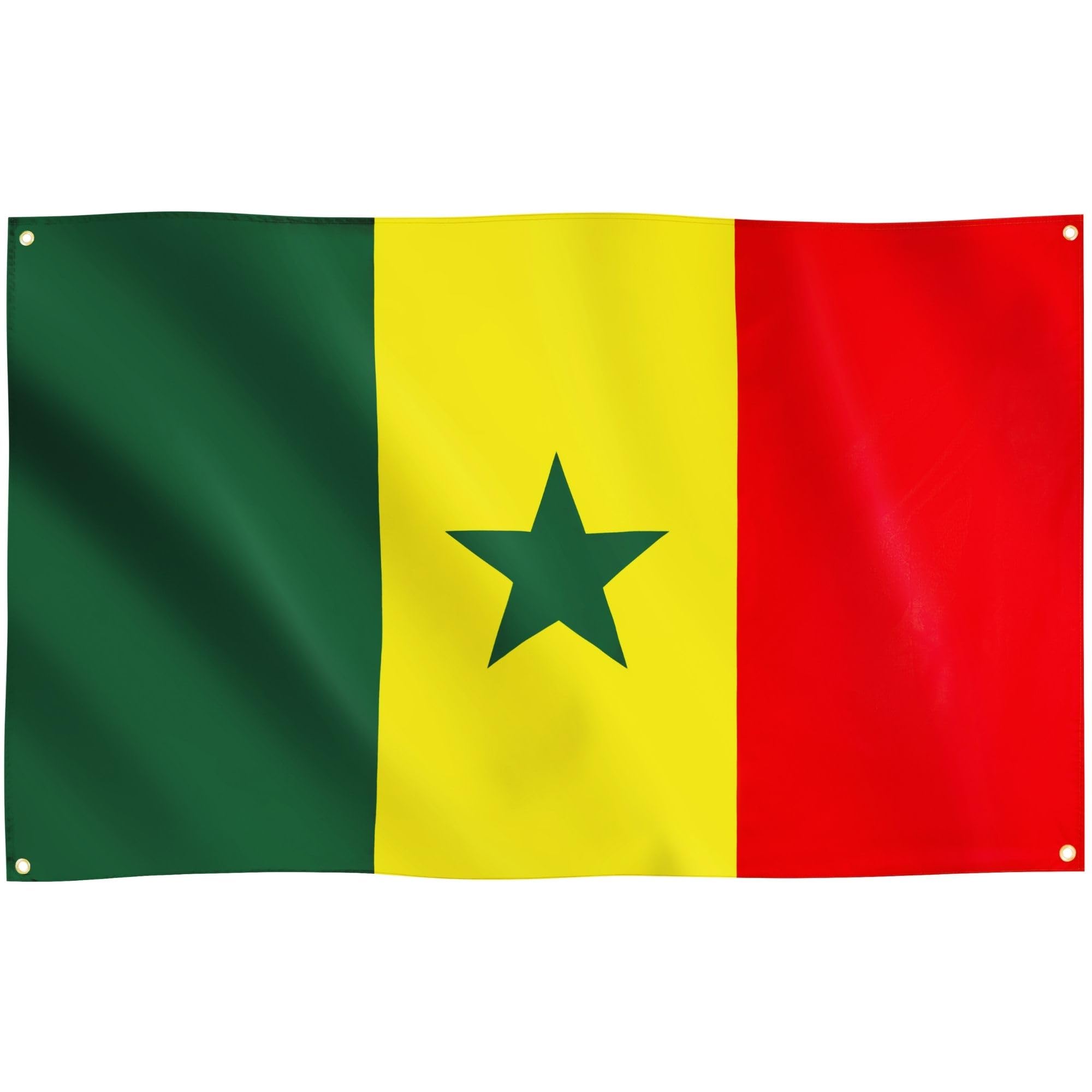 Runesol Senegal Flag, 91x152cm, 3ft x 5ft, 4 Grommets, Eyelet In Every Corner, Senegalese Flag, Tricolour, Independence Day, Premium Flags, Inside, Outside, Vivid Colours — image 1