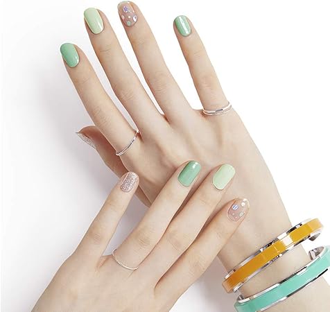 Amazon ナンニンク9 Naning9アップルグリーンジェルネイルステッカー 春 夏 秋 女性 カジュアル ジェルネイルシール ネイルシール ネイル Apple Green Naning9 ジェルネイル 通販