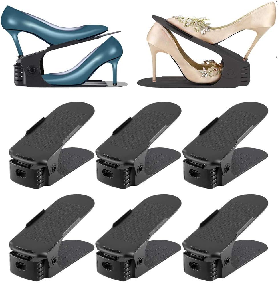 Towinle Shoe Stacker, [Set of 8] Shoe Slots Adjustable Shoes Organizer Double Layer Shoe Rack for Closet