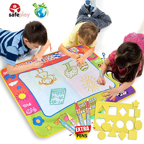 Doodle Mat Toddler Toys Large Aqua pad Magic Water Drawing Mat with 4 Doodle Pens Color for kids Learning Painting Best Educational Boys Girls Gift Size 31.5" x 23.6" - Thumbnail 7