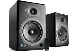 Audioengine A5+ Wireless Bluetooth Bookshelf Speakers - Premium 150W Stereo Speakers for Music, Gaming, Turntables, Home Theater Systems - Powerful Studio Monitors