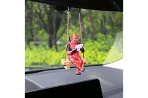 ZKTSRY Deadpool Car Accessories,Car Rear View Mirror Hanging Accessories,Funny car Accessories,for Office Home Hanging Micro Landscape Decor Birthday Romantic Gift (Style 2)