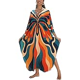 NFVNKJ Caftan Dresses for Women Plus Size, V-Neck Kaftan with Side Slits, Beach Cover Up, Swimsuit Wrap & Vacation Loungewear