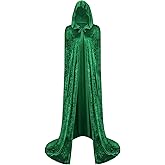 MeXYZ Unisex Velvet Cloak with Hood, Halloween Costume Hooded Cloak Adult Witch Wizard Vampire Cosplay Costume