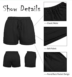 ONLYSHE Womens Elastic Waist Summer Wide Leg Shorts