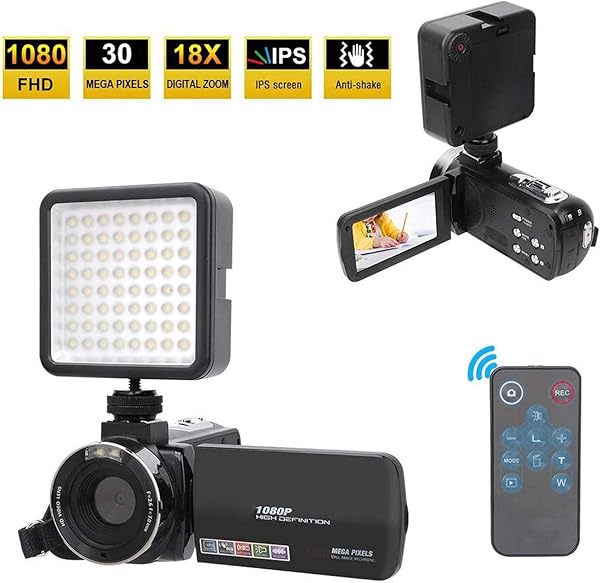 Video Camera LCD Screen 1080Pwith LED Fill Lights Set Support External Microphone