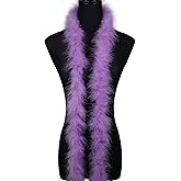 2 Yards 20g Light Purple Fluffy Marabou Feather Boa for DIY Craft Sewing Trim Home Wedding Party Christmas Decoration