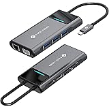 Docking Station Dual Monitors, 9 in 1 USB C to HDMI Adapter for MacBook Pro/Air M2 with 4K HDMI + VGA, 3 USB 3.0 Ports, SD/TF