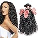 Curly Wave Virgin Hair Brazilian Human Hair Extensions Curly Weave Unprocessed Real Hair 8A Grade 3 Bundles Natural Black (12