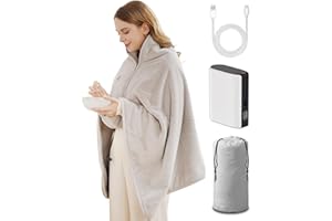 Zireot Battery Operated Heated Blanket with Battery Pack,Portable Cordless USB Heated Blanket, Rechargable Outdoor Electric B