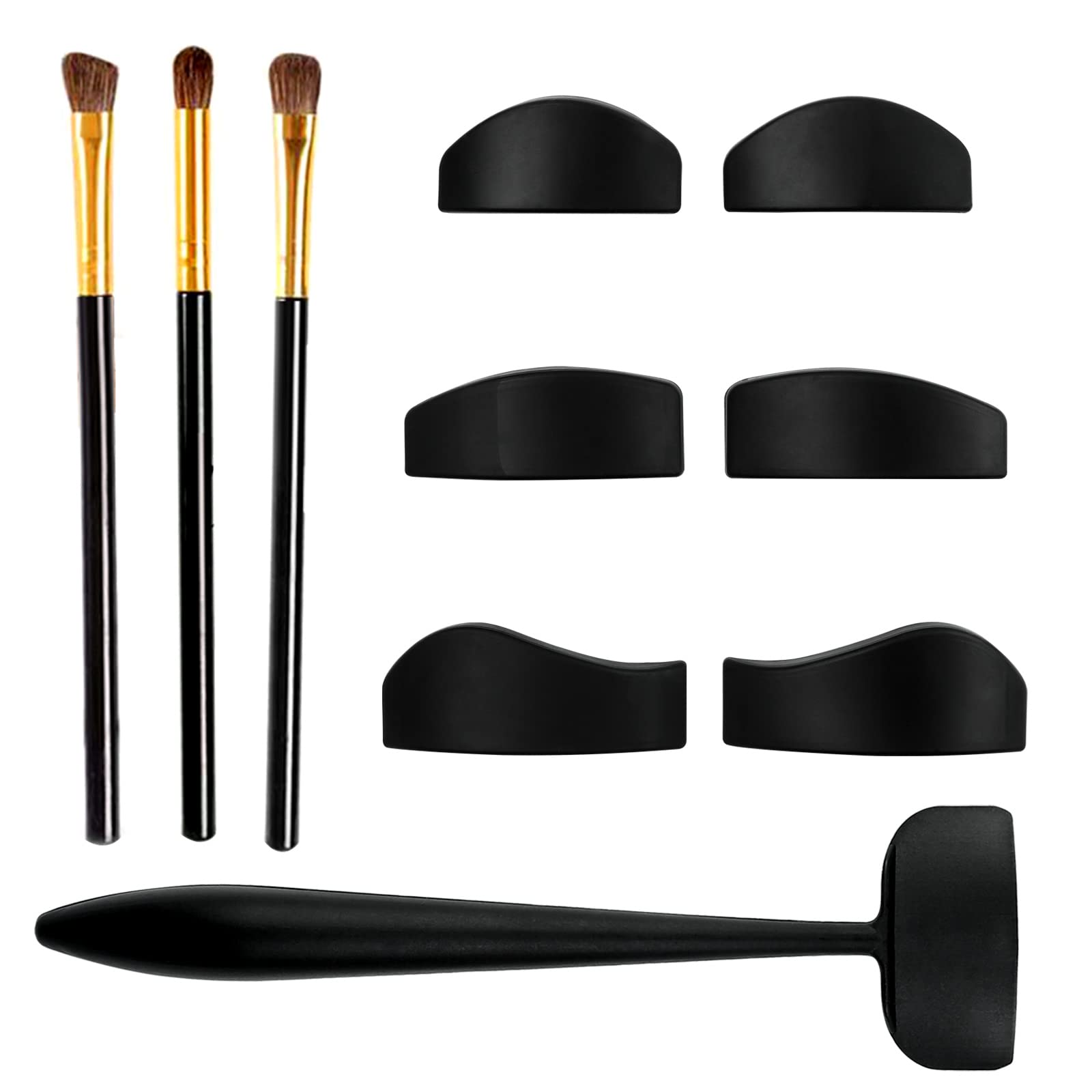 6 in 1 Eyeshadow Crease Line Kit, Silicone Eyeshadow Stamp Crease Cut Crease Tools, Reusable Eyeshadow Pads Lazy Quick Eyes Makeup Tool for Women Girls