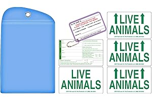 DRYFUR Live Animal Label Set of 5 Stickers w/Pet Passport Pouch Blue