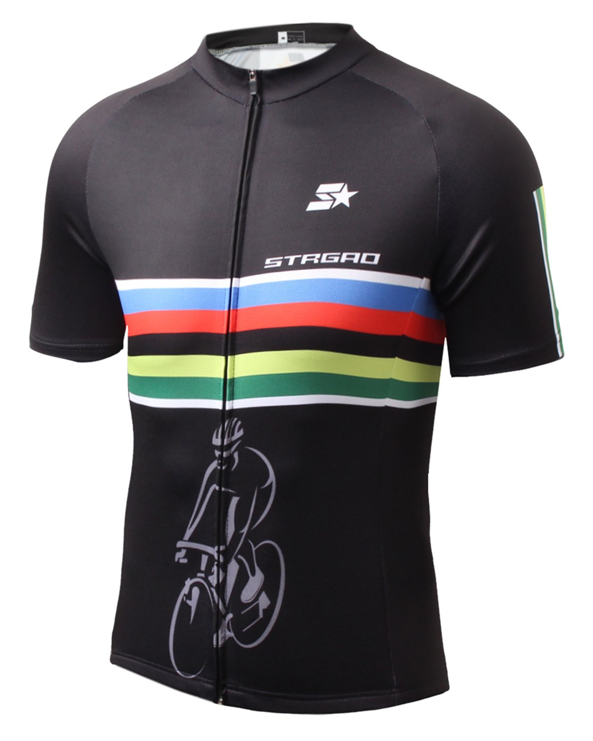 Strgao Mens Short Sleeves Cycling Jersey Szie 2XL Black