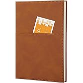 COMIX Lined Journal Notebook - 240 Pages 5.6" x 8.3" Journaling Notebook for Women & Men, Fits for Work, Diary, Travel, School, Business, Church, Hardcover, A5, College Ruled, Brown