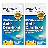 Equate - Anti-Diarrheal, Loperamide Hydrochloride (HCl) 24 Caplets (Compare to Imodium A-D) | 2 Pack - Total of 48 Caplets