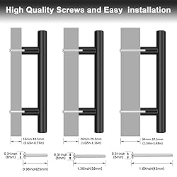 Probrico 5 Pack Black Kitchen Cabinet Pulls,Hole