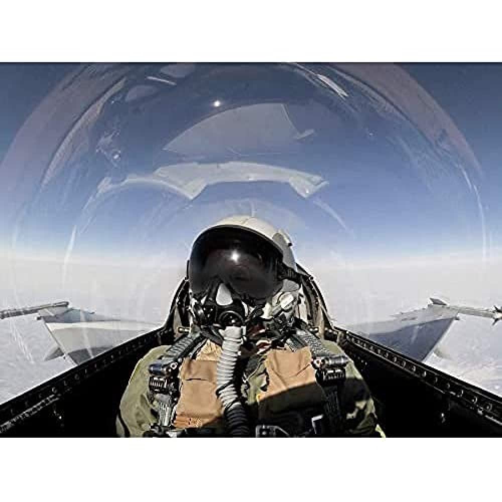 Military USA USAF Air Force Pilot F-16 Fighting Falcon Jet Photo Art Print Canvas Premium Wall Decor Poster Mural